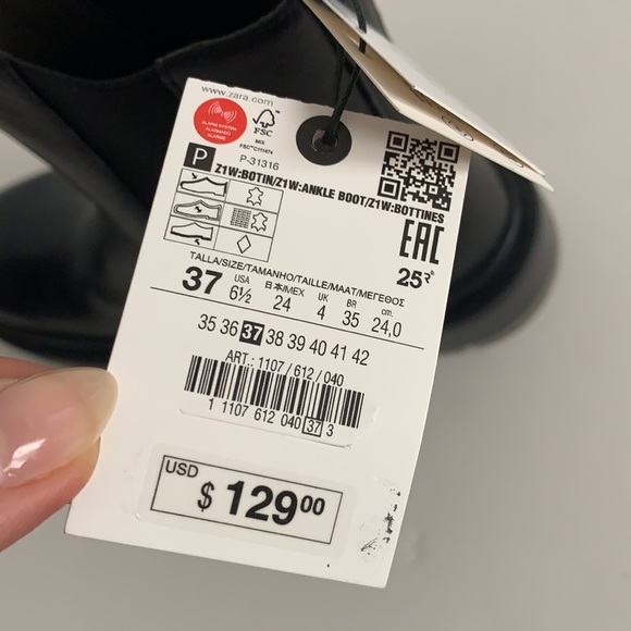 Zara Leather Lug Sole Ankle Boots - Picture 7 of 12